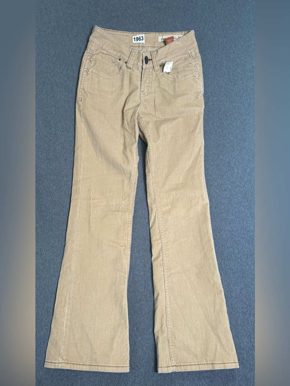 NWT Christopher Blue Size 2 Beige Corduroy Flared Pants